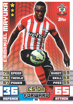 Emmanuel Mayuka Southampton 2014/15 Topps Match Attax #56